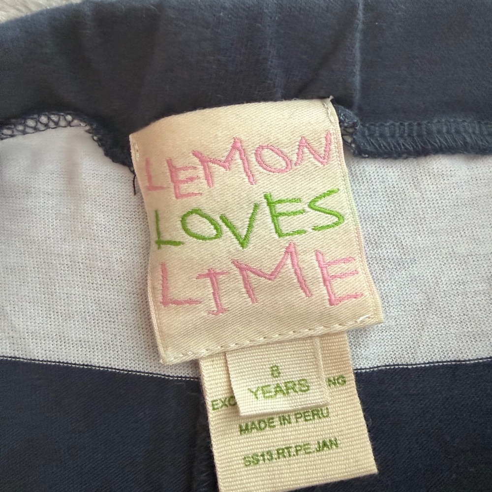 Lemon Loves Lime Navy and Cream Top